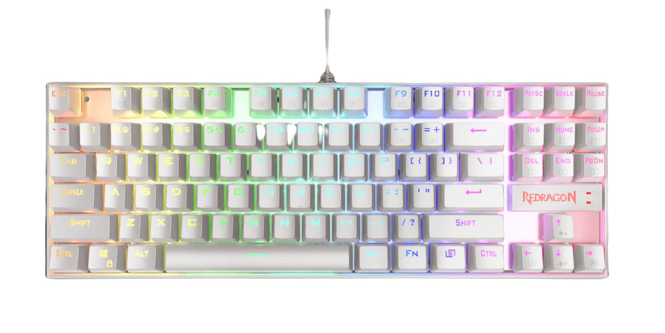 Teclado Mecánico Redragon Kumara White RGB